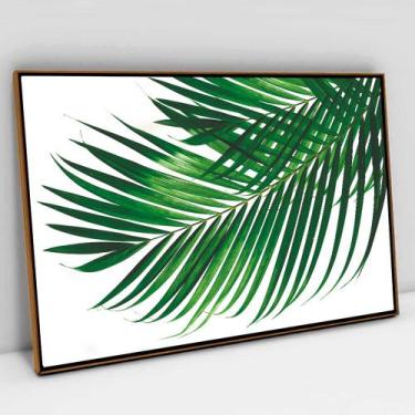 Imagem de Quadro Decorativo Folha Palmada Verde em tela Canvas - TaColado, 60 x 