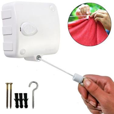 Imagem de Varal Modular Retrátil Estica Puxa 1 Corda 6 Metros Com Trava Para Rou