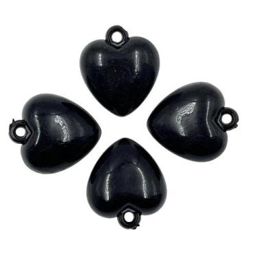 Imagem de Pingente Coração Preto 24x21mm 50pçs Colar Bijuteria Arte - Macall