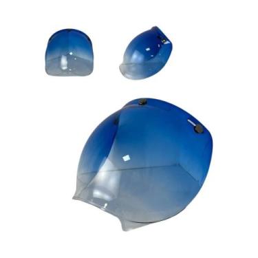 Imagem de Capacete De Motocicleta Vintage Com Viseira Bolha, Aberto, Articulado,