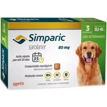 Imagem de Simparic 80mg 3 Comprimidos - Cães de 20,1 a 40 kg - Zoetis - afg