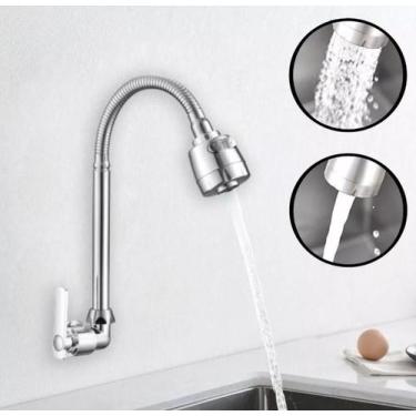 Imagem de Torneira Cozinha Gourmet Bancada Parede Flexível 1/4 Volta C - Kasa No