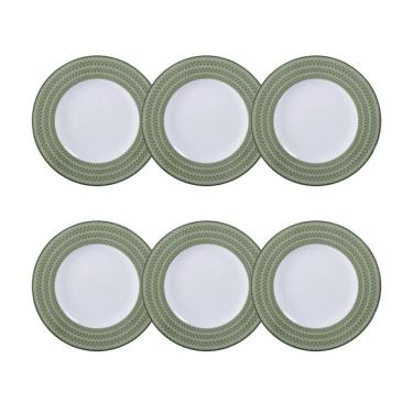 Imagem de Conjunto de Pratos Sobremesa Zenith 6 Peças Porcelana para Uso Diário Branco Tramontina 21CM