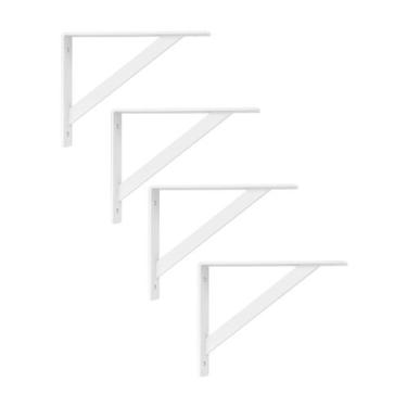 Imagem de Kit 4 Mãos Francesas Reforçadas 25x15 cm Branco ou Preto Aço - NV704/N