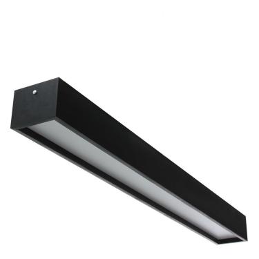Imagem de Plafon Madeira Wood Retângular Preto 60X10Cm - 1 Ou 2 Luzes
