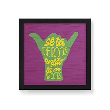 Imagem de Arte Maníacos Quadro Decorativo em Madeira De Boas Fundo Roxo - 30x30cm (Moldura caixa em laca preta)