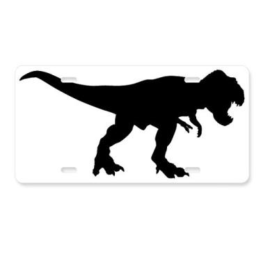Imagem de DIYthinker Dinosaur Black Bones Die Out Placa de carro Decoração de carro Acessório de aço inoxidável