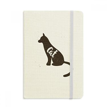 Imagem de Caderno de animal preto e branco com capa dura oficial de tecido diário clássico