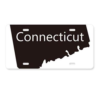 Imagem de DIYthinker Connectic America Mapa dos EUA Placa de licença Decoração Aço Inoxidável Automóvel