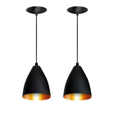 Imagem de Kit 2 Pendentes Vegas Premium Gourmet Aluminio Preto/Cobre