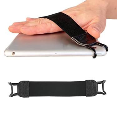 Imagem de Alça de mão EGOSecurity para tablets de 9 a 11 polegadas - iPad/iPad Pro/Air, Kindle Fire HD/Samsung/Lenovo, alça de mão versátil de alta elasticidade, suporte de dedo leve (preto) - 2 peças