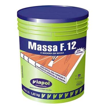 Imagem de Massa F12 P/ Calafetar Correção Madeira 1,65kg Viapol Cores