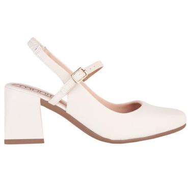 Imagem de Sapato Feminino Mary Jane Boneca Romântica Bico Quadrado Salto Médio M