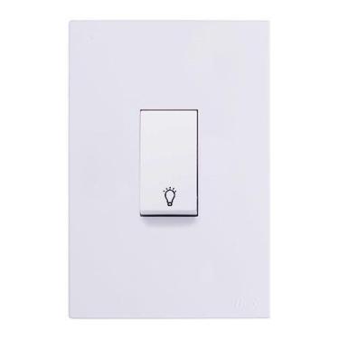 Imagem de Cj Int. Pulsador De Minuteria Vert. 4X2 Recta Branco Gloss - Blux Rect