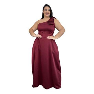 Imagem de Vestido Festa Longo Plus Size De Um Ombro Só Laço + Gravata - Lia Bent