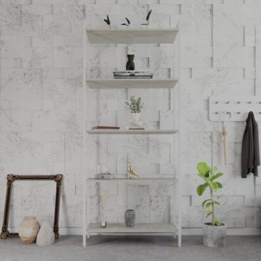 Imagem de Estante para Livros Industrial Aço Multiuso 5 Prateleiras 187cmx80cm A