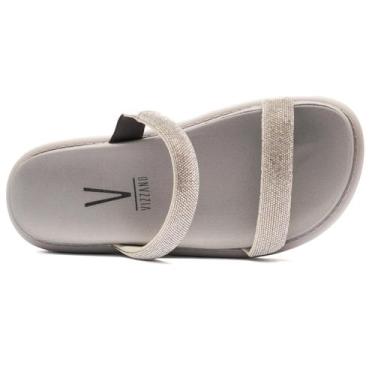 Imagem de Papete Vizzano Feminina Strass Brilho Tratorada Original, Cinza, 35