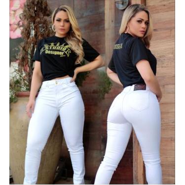 Imagem de Calca branca feminina com lycra premium medicina curso odonto e fardam