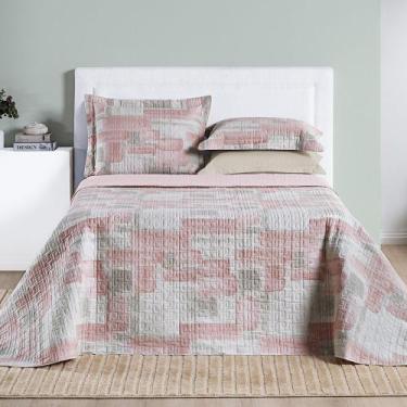 Imagem de Cobre leito Casal Dupla Face Coton Algodão 200f Estampado - Nathalia E