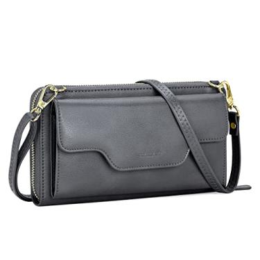 Imagem de nuoku Bolsas de ombro femininas pequenas, bolsas de mão para mulheres com porta-cartão de crédito, 1 - Cinza ferro