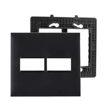 Imagem de Placa preta 2 módulos 618511pt + suporte 4x4 pial plus+ - LEGRAND