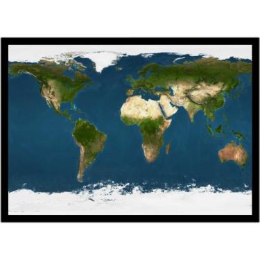 Imagem de Quadro Decorativo Mapa-Múndi Físico Globo Geografia Salas Escritórios 