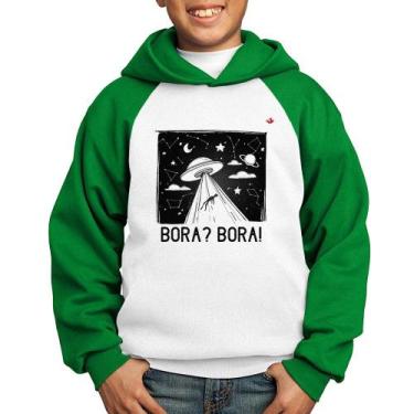 Imagem de Moletom Infantil Bora Bora! - Foca na Moda, Branco, Verde, 10