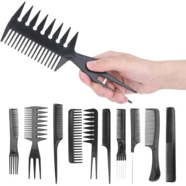 Imagem de Kit com 10 pentes para Salão de cabeleireiro Anti-estático - hair brus