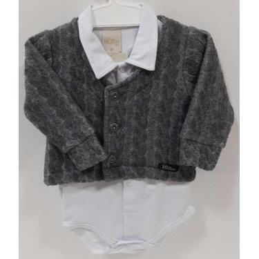 Imagem de Kit Body + Casaco Soft Bebe Menino Luxo Inverno Katita 2348, Mescla, P