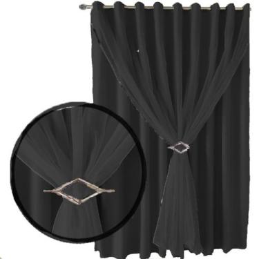 Imagem de cortina pé direito blackout varão 5,00 x 3,80 Lisboa branco - Bravin C