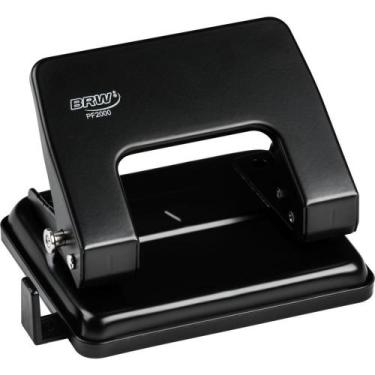 Imagem de Perfurador de Papel de Metal 2 Furos para 20 Folhas Preto - BRW
