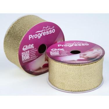 Imagem de Fita Metalizada 38MM X 10M ARAMADA  Ouro - Fitas Progresso