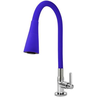 Imagem de Torneira Gourmet Cozinha Flexível Cone 2 Jatos Azul Mesa - TFC, Volant