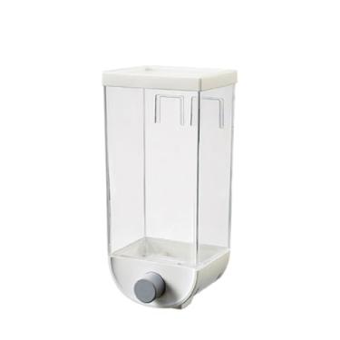 Imagem de Dispensador De Cereais De Mesa Dispensador De Feijão Dispensador De Caixa De Gravidade Dispensador De Grãos Automático Armazenamento De Comida De Cozinha Recipiente Branco Selo