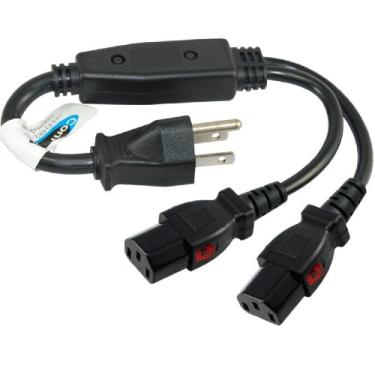 Imagem de Conntek Y515LC13 Cabo Y 15 polegadas Plus 20 polegadas 1 a 2 Tomada Y Equalizador de energia Plugue de 3 garras para Empurrar Trava C13 Cabo de alimentação computador/monitor/projetor