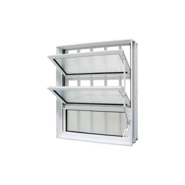 Imagem de Janela Basculante em Alumínio Branco Caribe Max 60x80x10,2cm 3 Folhas 