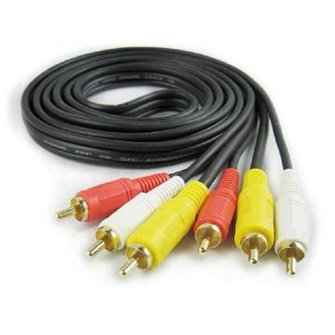 Imagem de Cabo Auxiliar 3 RCA Macho X 3 RCA Macho P/ Áudio e Vídeo 10m - MXT