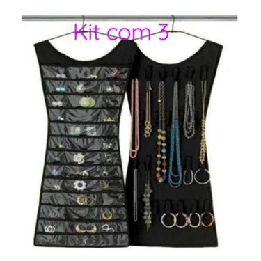 Imagem de 3 Organizadores Porta Bijuterias Jóias Brinco Pendurar Cabide - Prospe