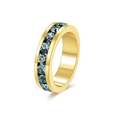 Imagem de Colar com pingente de pedra do mês de nascimento, eternidade total, empilhável, pedra de nascimento Swarovski, corrente de 40,64 cm (com corrente de extensão de 5 cm), Cristal, Zircônia cúbica