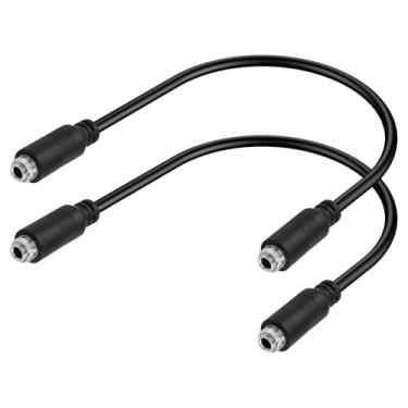 Imagem de GINTOOYUN Cabo de áudio estéreo fêmea para fêmea de 3,5 mm TRS estéreo fêmea 1/20.3 cm TRS estéreo fêmea rosqueado para fixar o cabo de áudio do painel para computadores, amplificadores, fones de