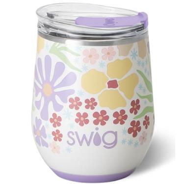 Imagem de Swig Life Copo de vinho de 340 g com tampa, aço inoxidável, lavável na lava-louças, portátil, copo de vinho com isolamento triplo (corte fresco)
