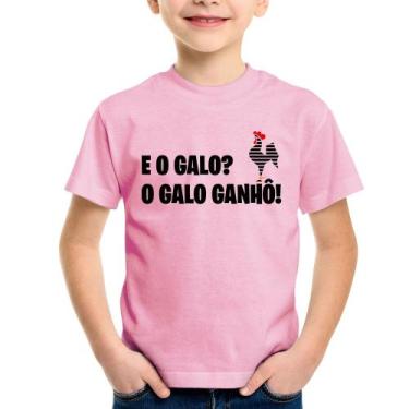 Imagem de Camiseta Infantil E o galo O galo ganhô! - Foca na Moda, Rosa bebê, 8