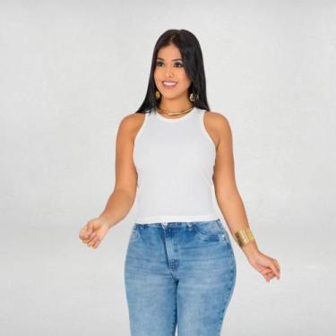 Imagem de Regata Feminina Canelada Ribana Blusa Algodão Premium Básica - GR STOR