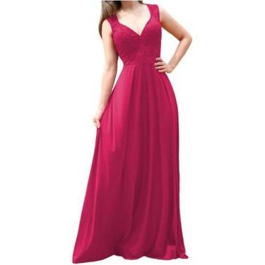 Imagem de Vestido De Festa Longo Para Madrinha Com Renda No Busto - Casual Dress