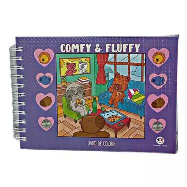 Imagem de Livro de Colorir Estilo Comfy & Cozy  Capa Dura Holográfica 48 Desenho