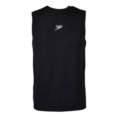 Imagem de Camiseta Sem Manga Interlock Speedo Masculina 69010, GG, Preto