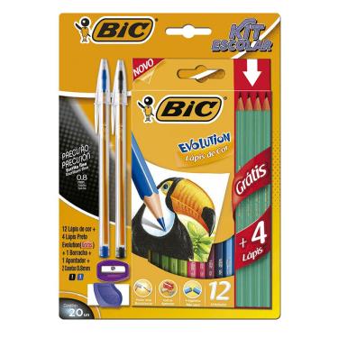 Imagem de Kit lapis de cor + canetas + lapispreto bic