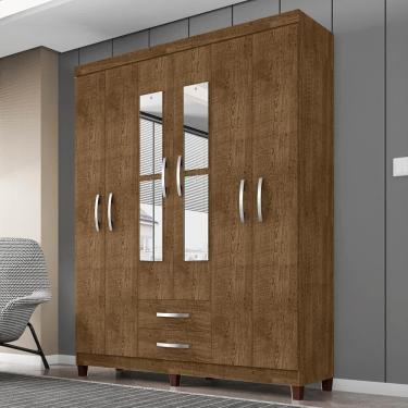 Imagem de Guarda Roupa Casal Espelho 6 Portas 2 Gavetas Moden 150 Cm Malbec Incp