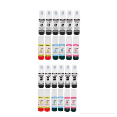 Imagem de Kit 24 Refil De Tinta T544 Compatível Epson L3110 L3150 L3110 L3250