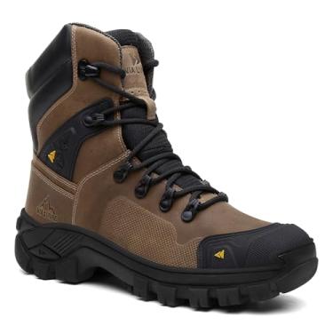 Imagem de Coturno Masculino Militar Bota Vegas Cano Alto em Couro Legítimo Blaqueado Biqueira de PVC B10 (Rato, BR, Adulto, Numérico, 37)